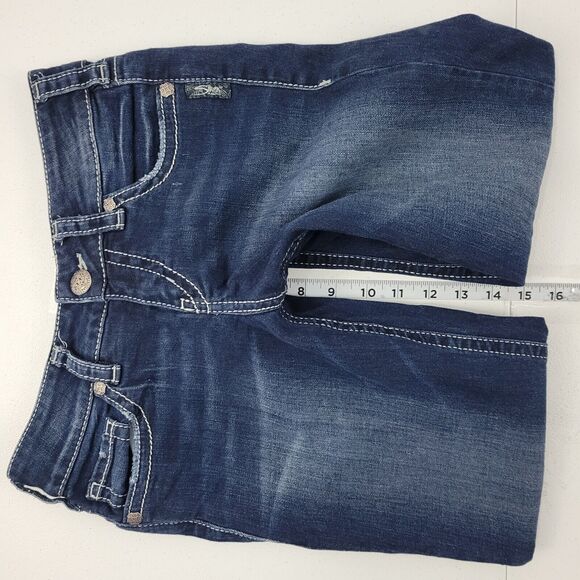 Silver Jeans womens suki mid capri 27x24 blue denim 2496 - Picture 9 of 13